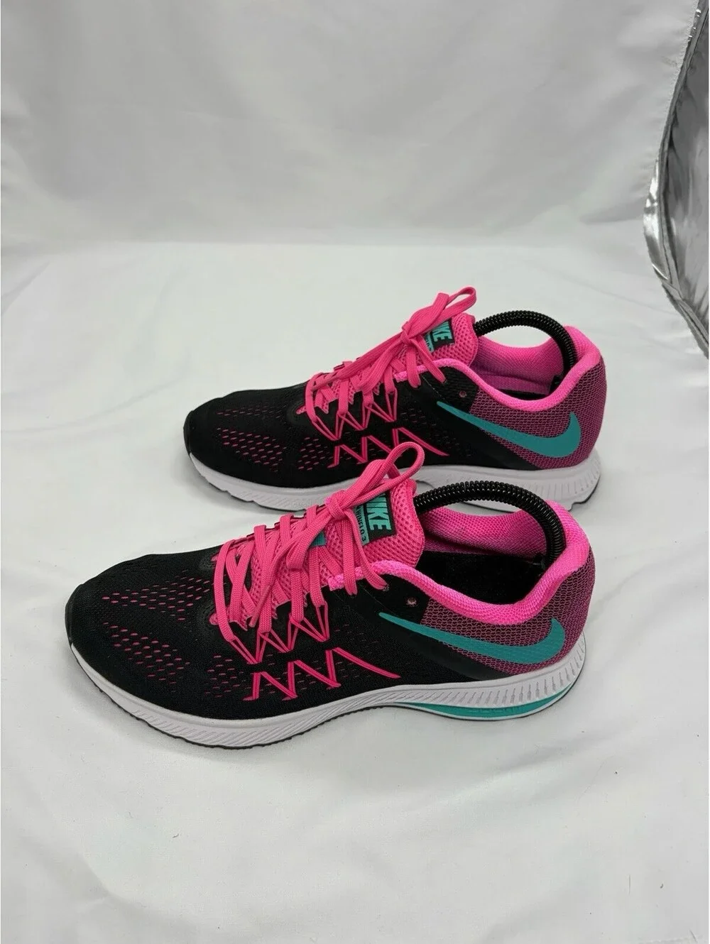 Nike Zoom Winflo 3 Womens Pink Black Running Shoes Size 9 831562-004